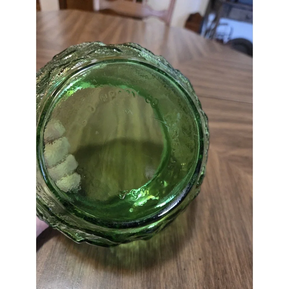 EO Brody Co. emerald green crinkle glass vase or planter Vintage